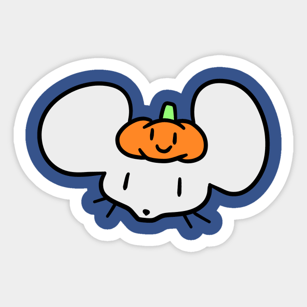 Pumpkin Mouse Face Sticker by saradaboru